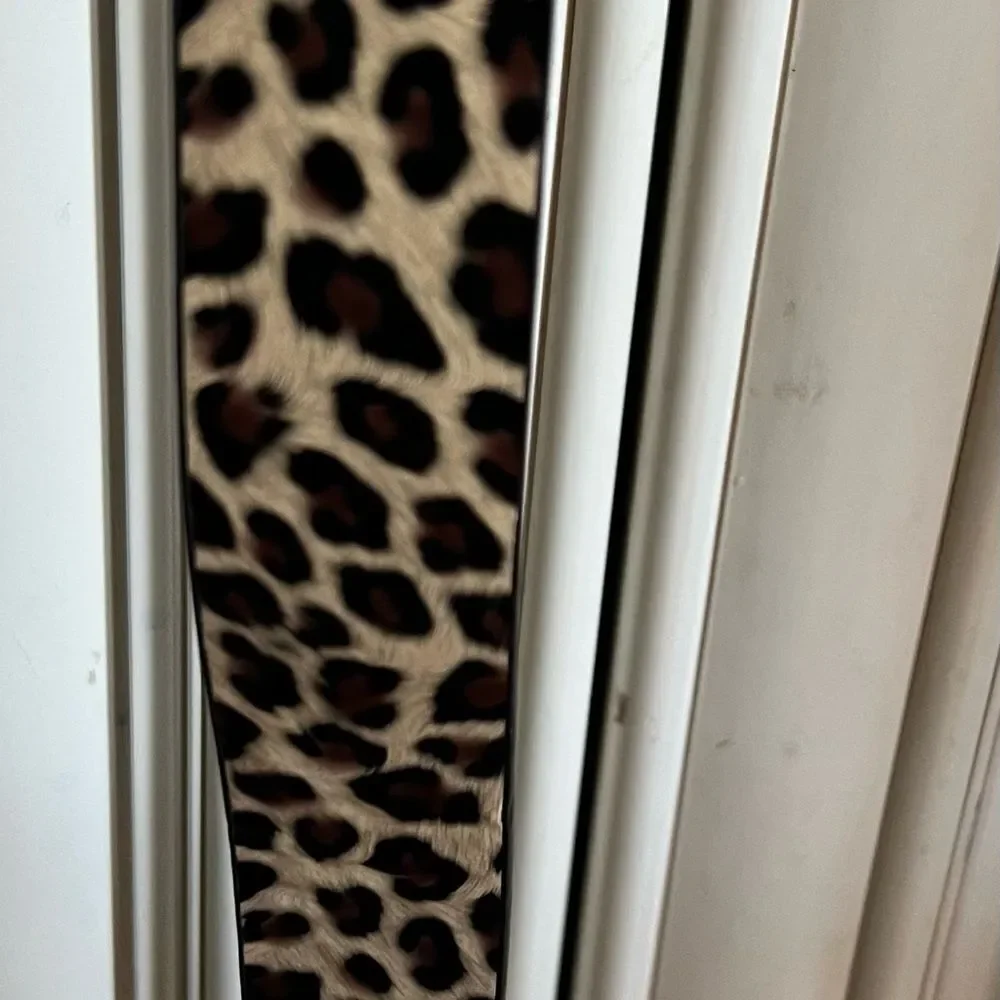 Leopard-Print Velvet Belt For Women (43 Inches